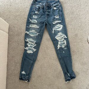American Eagle Outfitters Women's Ripped Blue Skinny Jeans